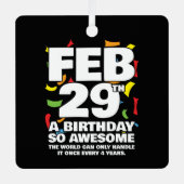 素晴らし誕生日2024うるう日うるう年2月29日 メタルオーナメント (正面)