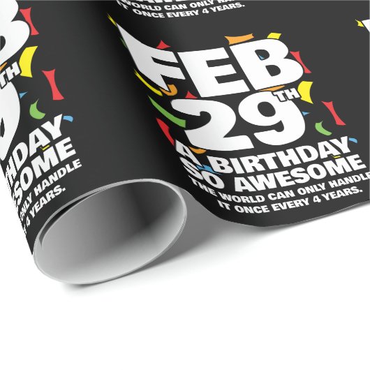 素晴らし誕生日2024うるう日うるう年2月29日 ラッピングペーパー (ロールコーナー)