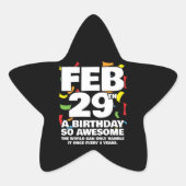 素晴らし誕生日2024うるう日うるう年2月29日 星シール (正面)