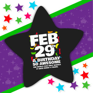 素晴らし誕生日2024うるう日うるう年2月29日 星シール