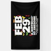 素晴らし誕生日2024うるう日うるう年2月29日 横断幕 (縦)