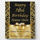 素晴らし誕生日70歳の女性にプレゼント フォトプラーク (正面)