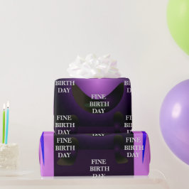 素晴らし誕生DAY_Gift_王室の PURPLE_GRAY_BLUE_BLACK ラッピングペーパー