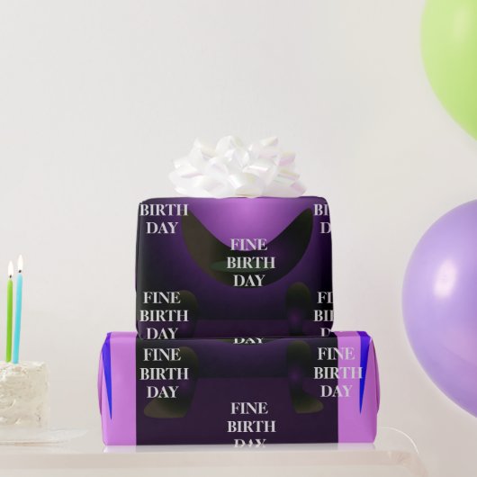 素晴らし誕生DAY_Gift_王室の PURPLE_GRAY_BLUE_BLACK ラッピングペーパー (パーティーギフト)