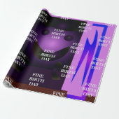 素晴らし誕生DAY_Gift_王室の PURPLE_GRAY_BLUE_BLACK ラッピングペーパー (アンロールド)