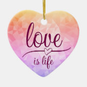 素晴らし赤いハートセラミックオーナメント セラミックオーナメント (正面)