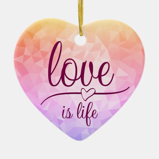 素晴らし赤いハートセラミックオーナメント セラミックオーナメント (正面)