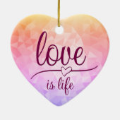 素晴らし赤いハートセラミックオーナメント セラミックオーナメント (裏面)