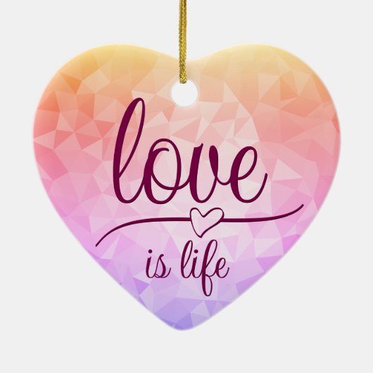 素晴らし赤いハートセラミックオーナメント セラミックオーナメント (裏面)