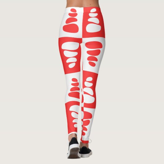 素晴らし赤と白石模様 レギンス (裏面)