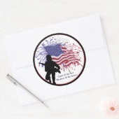 素晴らし軍隊を支援ステッカー第2版 ラウンドシール (封筒)