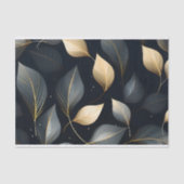 素晴らし金ゴールドと灰色の落下葉 薄葉紙 (正面)