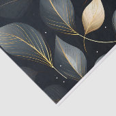 素晴らし金ゴールドと灰色の落下葉 薄葉紙 (詳細)