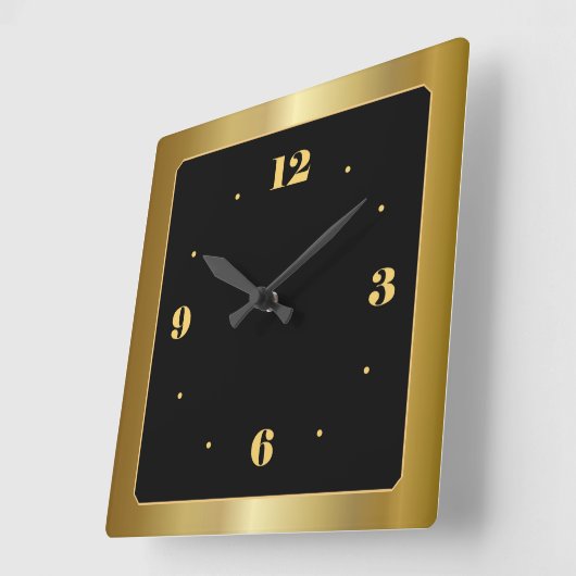 素晴らし金ゴールドと黒い中央壁時計 スクエア壁時計 (傾斜)