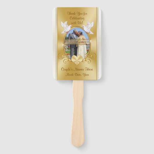 素晴らし金ゴールドの結婚アニバーサリープログラムファン ハンドファン (正面)