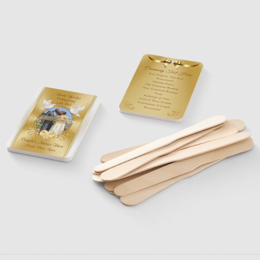 素晴らし金ゴールドの結婚アニバーサリープログラムファン ハンドファン (組立なし)