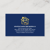 素晴らし金ゴールドの電気アイコン電力 名刺 (裏面)