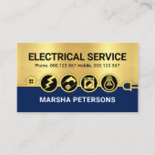 素晴らし金ゴールドの電気アイコン電力 名刺 (正面)