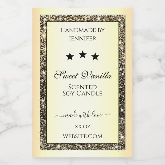 素晴らし金ゴールドグリッターのパッケージラベル フードラベル (シングルラベル)