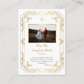 素晴らし金ゴールドバラズ結婚祈りの言葉カード プレイスカード (正面)