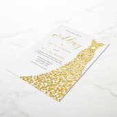 素晴らし金ゴールドラブハートフォイルドレ結婚ス 箔招待状 (回転した状態)