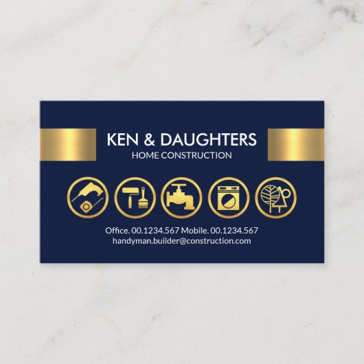 素晴らし金ゴールド手押しツールタブ 名刺 (正面)