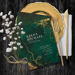 素晴らし金ゴールド抽象芸術結婚のV1 Emerald ID867をライン