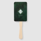 素晴らし金ゴールド抽象芸術結婚のV1 Emerald ID867をライン ハンドファン (正面)