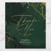 素晴らし金ゴールド抽象芸術結婚のV1 Emerald ID867をライン ワインラベル (シングルラベル)