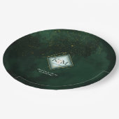 素晴らし金ゴールド抽象芸術結婚のV2 Emerald ID867を行う ペーパープレート (アングル)