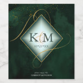 素晴らし金ゴールド抽象芸術結婚のV2 Emerald ID867を行う ワインラベル (シングルラベル)