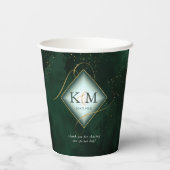 素晴らし金ゴールド抽象芸術結婚のV2 Emerald ID867を行う 紙コップ (裏面)