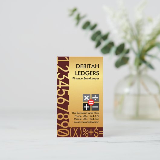 素晴らし金ゴールド番号簿記 名刺 (スタンド正面)