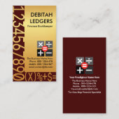 素晴らし金ゴールド番号簿記 名刺 (正面/裏面)