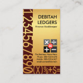 素晴らし金ゴールド番号簿記 名刺 (正面)