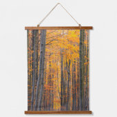 素晴らし金ゴールド秋の森 吊り下げ型タペストリー (正面)