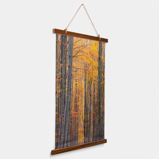 素晴らし金ゴールド秋の森 吊り下げ型タペストリー (傾斜あり)