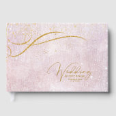 素晴らし金ゴールド線抽象芸術の結婚Mauve ID867 ゲストブック (正面)