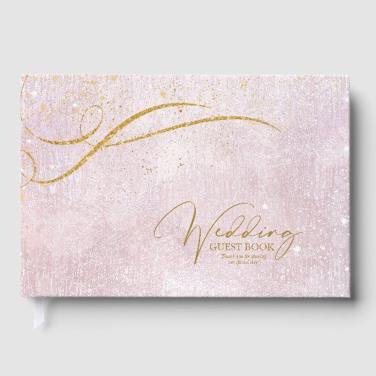 素晴らし金ゴールド線抽象芸術の結婚Mauve ID867 ゲストブック (正面)