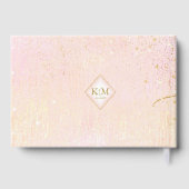 素晴らし金ゴールド線抽象芸術結婚の赤面ID867 ゲストブック (裏面)