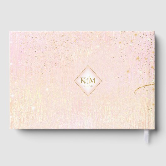 素晴らし金ゴールド線抽象芸術結婚の赤面ID867 ゲストブック (裏面)