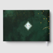 素晴らし金ゴールド線抽象芸術結婚のEmerald ID867 ゲストブック (裏面)