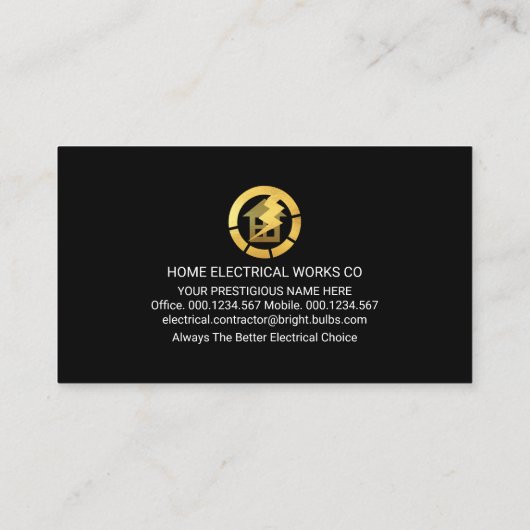 素晴らし金ゴールド電気アイコン電源ライン 名刺 (裏面)