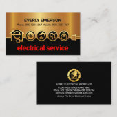 素晴らし金ゴールド電気アイコン電源ライン 名刺 (正面/裏面)