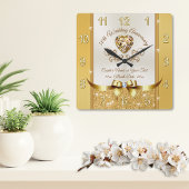 素晴らし金パーソナライズされた周年時計 スクエア壁時計