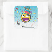 素晴らし顔の誕生日の現在のシール スクエアシール (バッグ)