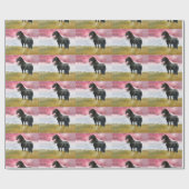 素晴らし馬の水彩 ラッピングペーパー (フラット)