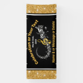 素晴らし黒、金ゴールドと白、ミュージックノートバナー 横断幕 (縦)