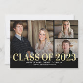 素晴らし1年編集可能カラー卒業招待状 案内状 (正面)