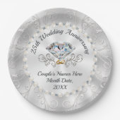 素晴らし25日結婚記念紙プレート ペーパープレート (正面)